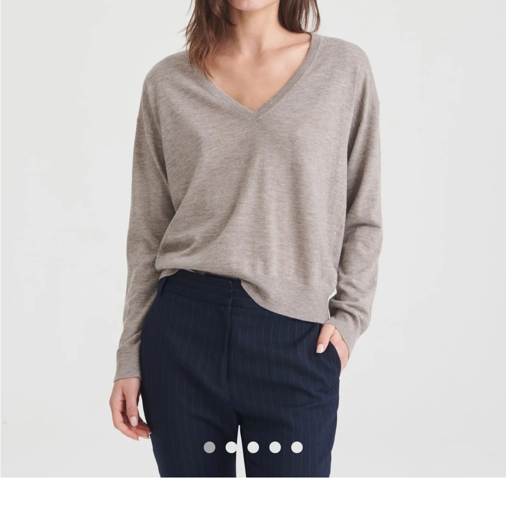 NAADAM Fancy Cashmere V-Neck Sweater XXS Timber